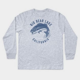 Big Bear Lake California Bass Fishing Kids Long Sleeve T-Shirt